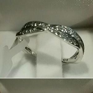 A26 NEW S925 Diamond Braided Infinity Ring
